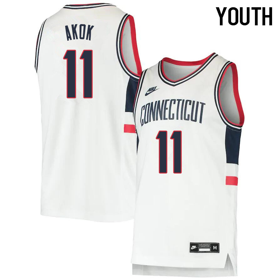 2021 Youth #11 Akok Akok Uconn Huskies College Basketball Jerseys Sale-Throwback